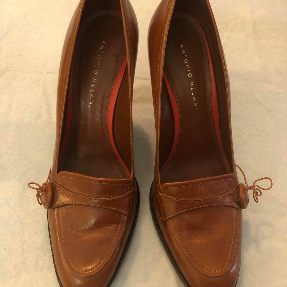 Antonio Melani Genuine Leather Brown Heels
